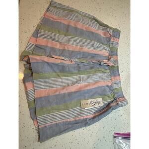 como Vintage Pastel Striped Drawstring Shorts - Women's XL - NWT
